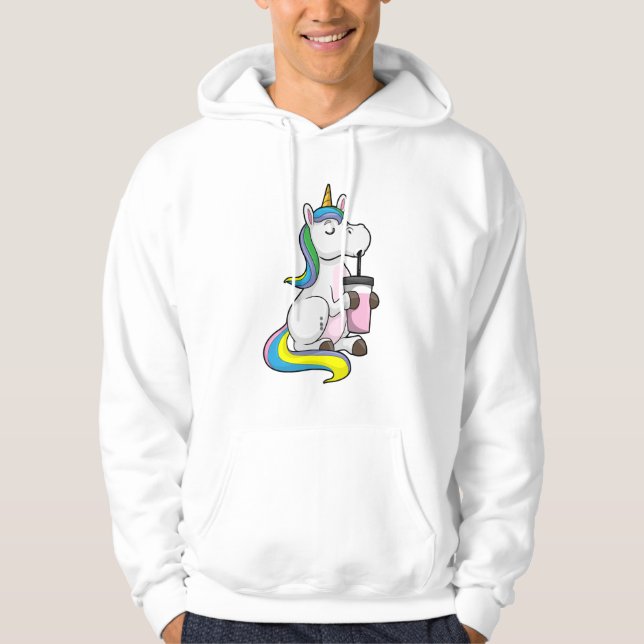 Unicorn with Bubble Tea Hoodie (Front)