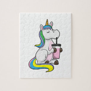 Unicorn with Bubble Tea Jigsaw Puzzle
