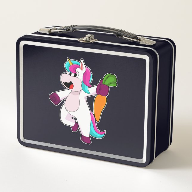 Unicorn with Carrot Metal Lunch Box (Front)