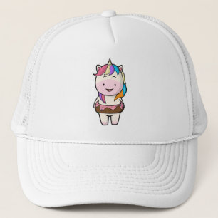 Unicorn with Chocolate doughnut Trucker Hat