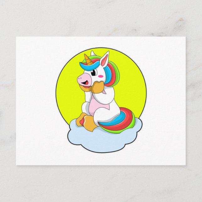 Unicorn with Cloud & Sun Postcard (Front)