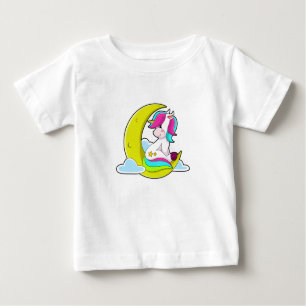 Unicorn with Clouds & Moon Baby T-Shirt