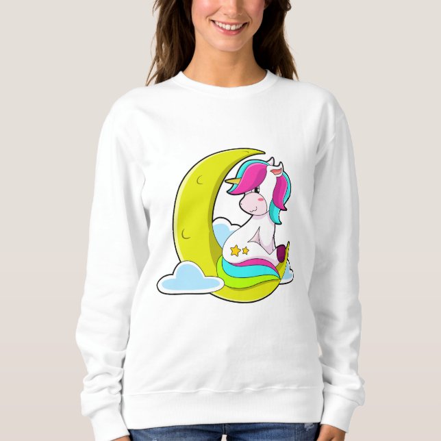 Unicorn with Clouds & Moon Sweatshirt (Front)
