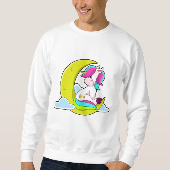 Unicorn with Clouds & Moon Sweatshirt (Front)