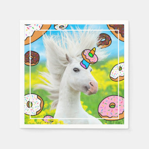 Unicorn With Donuts Napkin