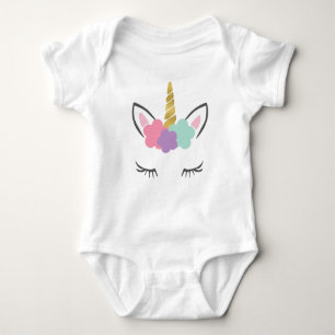 Unicorn with eyelashes, Unicorn face, Cute unicorn Baby Bodysuit