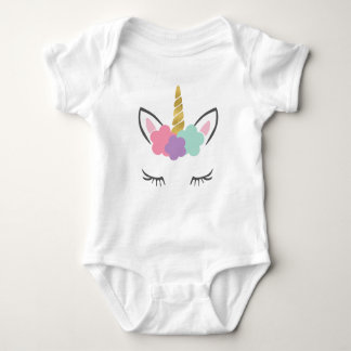 Unicorn with eyelashes, Unicorn face, Cute unicorn Baby Bodysuit