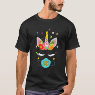 Unicorn With Face Mask Egg Hunt Easter Day 2022 T-Shirt