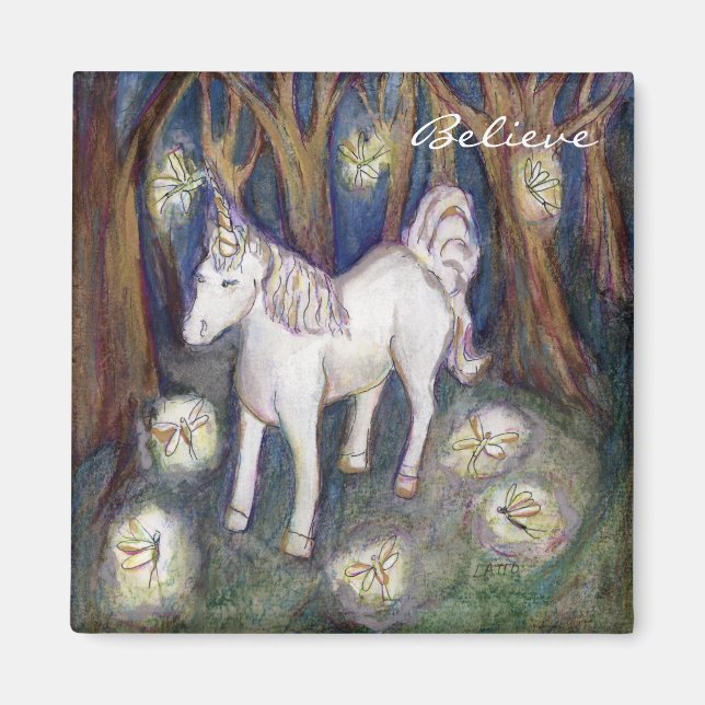 Unicorn with Fairies Custom Refrigerator Magnets (Front)