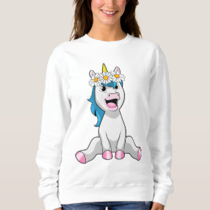 Unicorn with Flowers Daisy Sweatshirt
