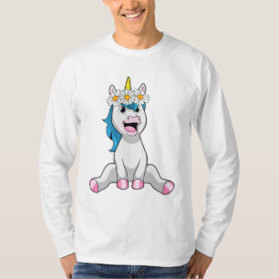 Unicorn with Flowers Daisy T-Shirt