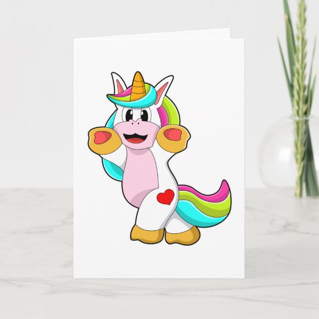 Unicorn with Heart Tattoo Card (Front)