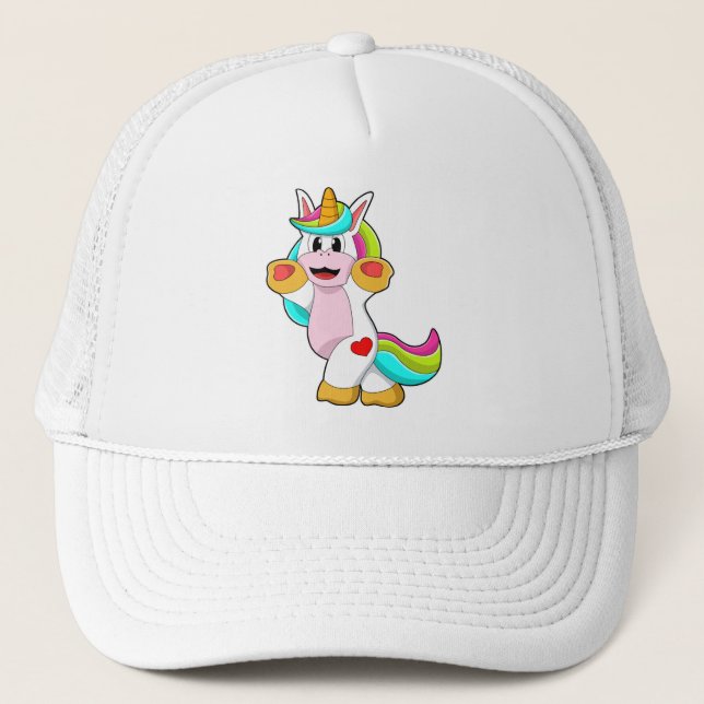 Unicorn with Heart Tattoo Trucker Hat (Front)