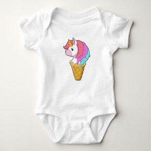 Unicorn with Ice cream Baby Bodysuit