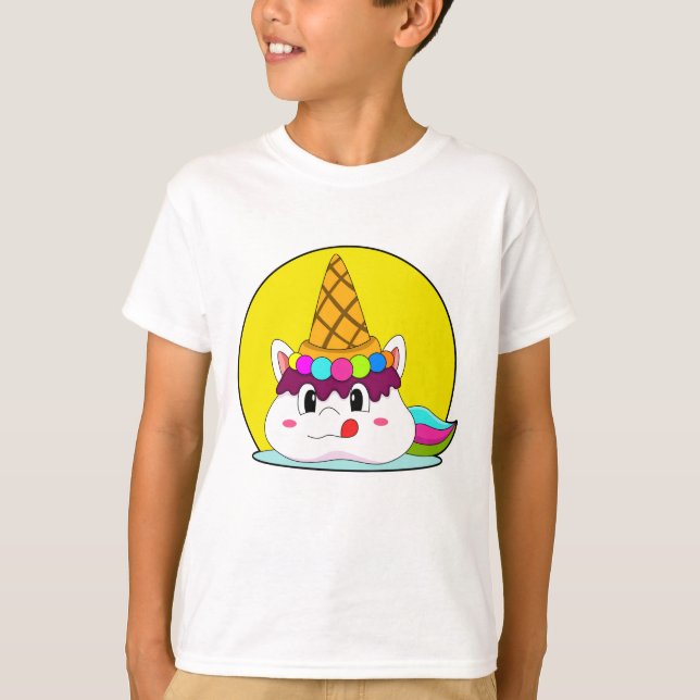Unicorn with Ice cream cone T-Shirt (Front)