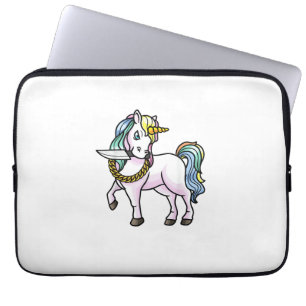 Unicorn With Knife Girls Women T-Shirt Laptop Sleeve