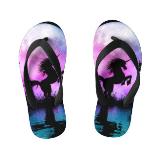 Unicorn with little fairy kid's jandals