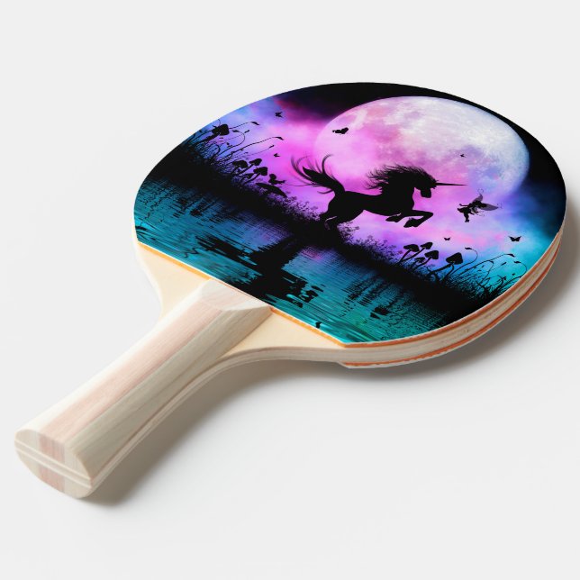 Unicorn with little fairy ping pong paddle (Front Angle)