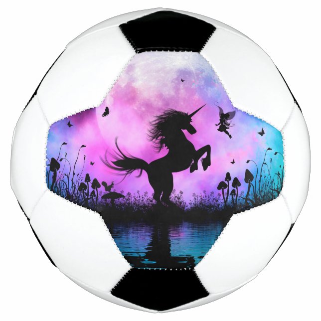 Unicorn with little fairy soccer ball (Front)