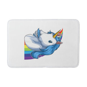 Unicorn with Moustache Dadacorn Dadicorn Unicorn D Bath Mat