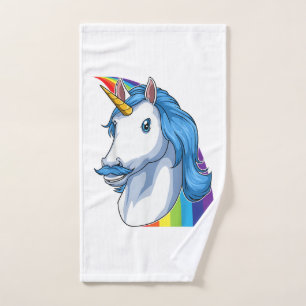 Unicorn with Moustache Dadacorn Dadicorn Unicorn D Hand Towel