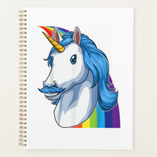 Unicorn with Moustache Dadacorn Dadicorn Unicorn D Planner