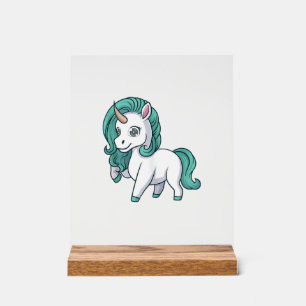 Unicorn With Petrol Mane Cute Funny Unicorn Design Acrylic Sign