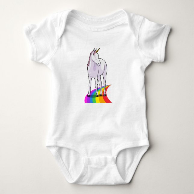 Unicorn with Rainbow Baby Bodysuit (Front)