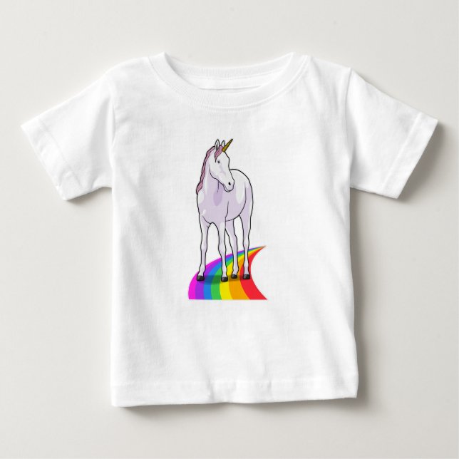 Unicorn with Rainbow Baby T-Shirt (Front)