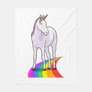 Unicorn with Rainbow Fleece Blanket