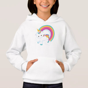 Unicorn with Rainbow Girl