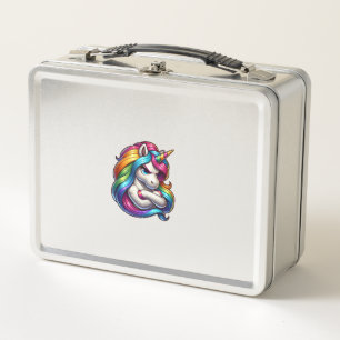 Unicorn With Rainbow Mane Art Tank Top Metal Lunch Box
