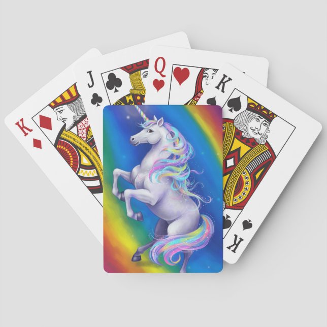 Unicorn with Rainbow Playing Cards (Back)