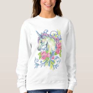 Unicorn with roses sweatshirt