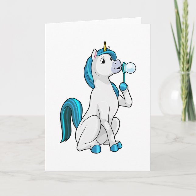 Unicorn with Soap bubbles Card (Front)