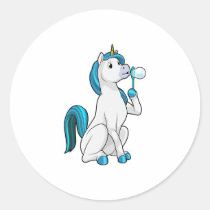 Unicorn with Soap bubbles Classic Round Sticker