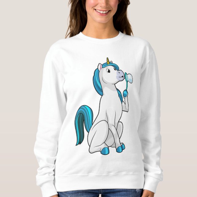 Unicorn with Soap bubbles Sweatshirt (Front)
