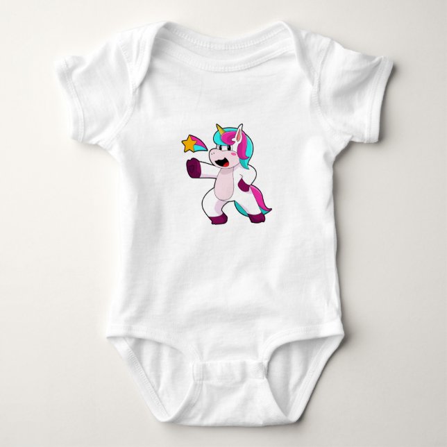 Unicorn with Star Baby Bodysuit (Front)