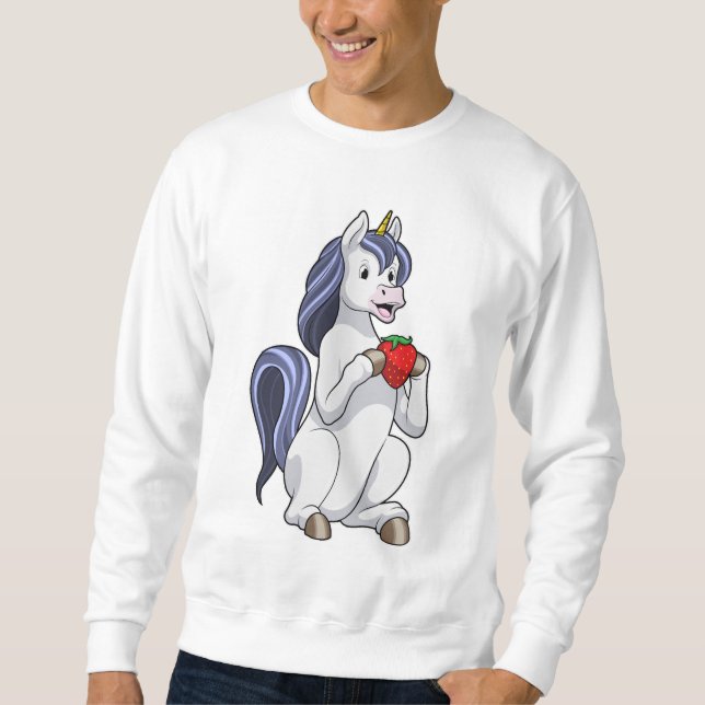 Unicorn with Strawberry Fruit Sweatshirt (Front)