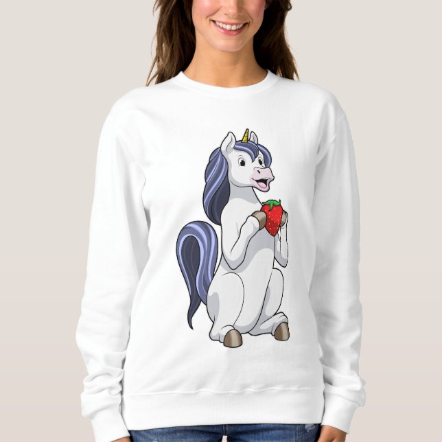 Unicorn with Strawberry Fruit Sweatshirt (Front)