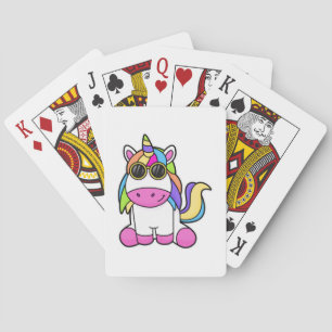 Unicorn with Sunglasses Playing Cards