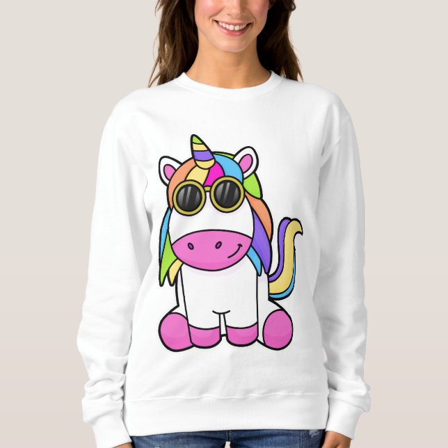 Unicorn with Sunglasses Sweatshirt (Front)