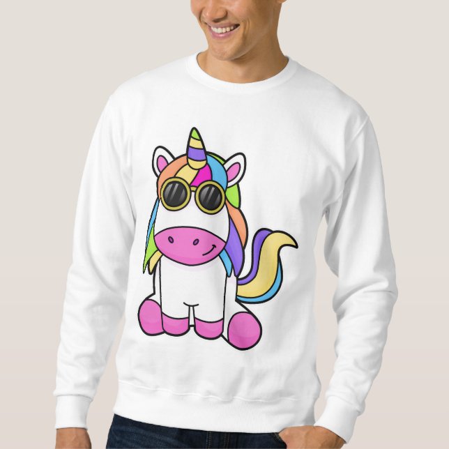 Unicorn with Sunglasses Sweatshirt (Front)