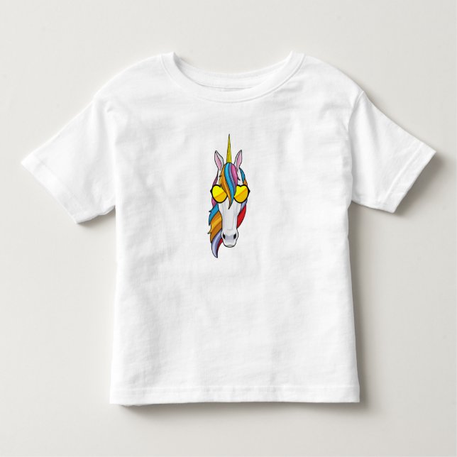 Unicorn with Sunglasses Toddler T-Shirt (Front)