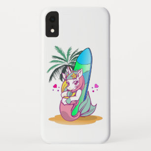 Unicorn with surfboard on the beach Case-Mate iPhone case