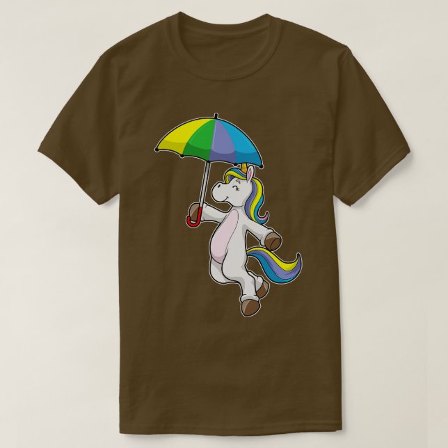 Unicorn with Umbrella 2 T-Shirt (Design Front)