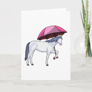 Unicorn with Umbrella Card