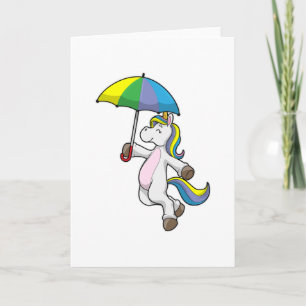 Unicorn with Umbrella Card