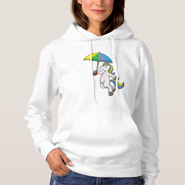 Unicorn with Umbrella Hoodie (Front)