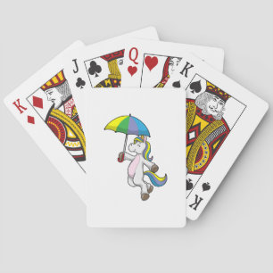 Unicorn with Umbrella Playing Cards